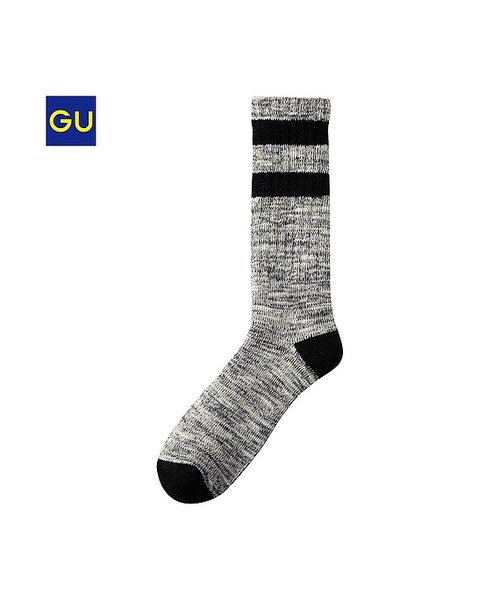 GU（ジーユー）の「（GU）ブーツソックスＤ（WOMEN ⁄ ソックス・レディース・OFF WHITE/BLUE/GREEN/DARK GRAY/RED・-）」の2枚目の写真