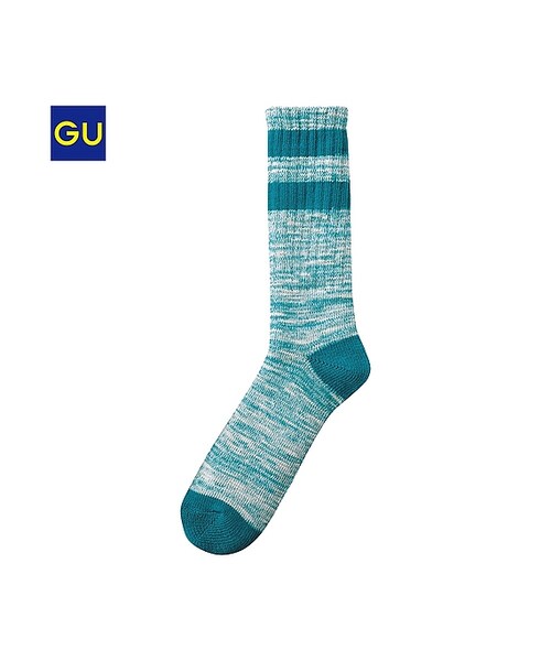 GU（ジーユー）の「（GU）ブーツソックスＤ（WOMEN ⁄ ソックス・レディース・OFF WHITE/BLUE/GREEN/DARK GRAY/RED・-）」の3枚目の写真
