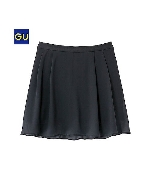 GU（ジーユー）の「（GU）シフォンショートパンツ（WOMEN ⁄ クロップドパンツ・ショートパンツ・レディース・OFF WHITE/PURPLE/BLACK・S/L/M）」の2枚目の写真