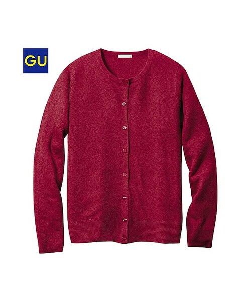 GU（ジーユー）の「（GU）カシミヤタッチクルーネックカーディガン（WOMEN ⁄ パーカ・カーディガン・レディース・YELLOW/GREEN/RED/GRAY/NATURAL/BLACK・M/XL/S/L）」の5枚目の写真