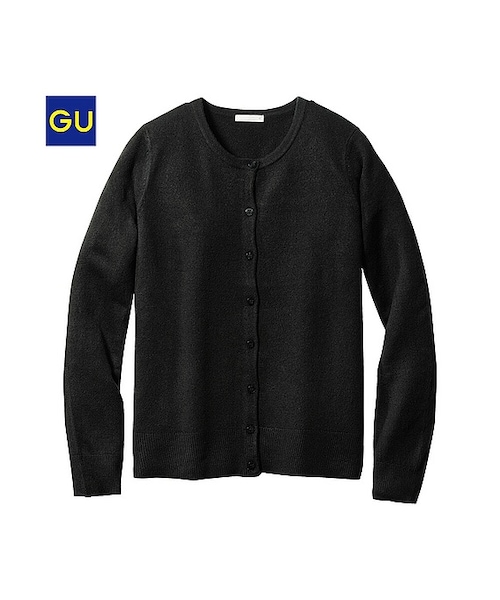 GU（ジーユー）の「（GU）カシミヤタッチクルーネックカーディガン（WOMEN ⁄ パーカ・カーディガン・レディース・YELLOW/GREEN/RED/GRAY/NATURAL/BLACK・M/XL/S/L）」の2枚目の写真