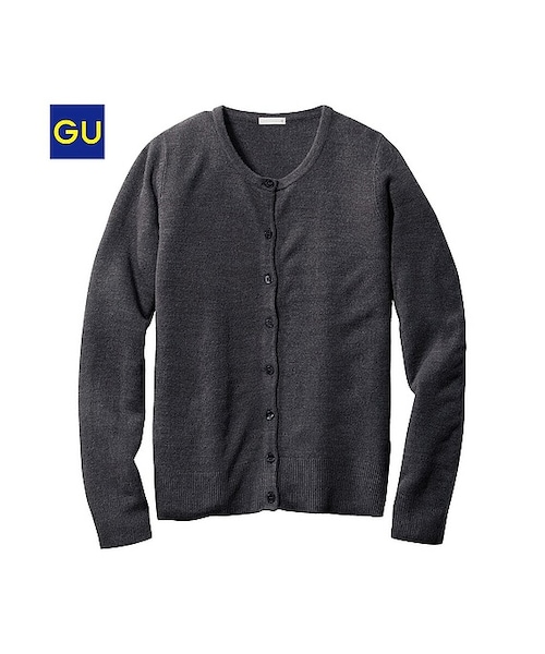 GU（ジーユー）の「（GU）カシミヤタッチクルーネックカーディガン（WOMEN ⁄ パーカ・カーディガン・レディース・YELLOW/GREEN/RED/GRAY/NATURAL/BLACK・M/XL/S/L）」の3枚目の写真