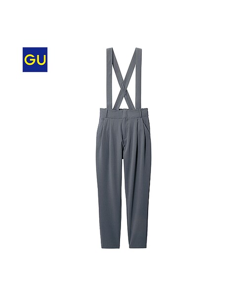 GU(ジーユー)の「(GU)サス付きテーパードパンツ(WOMEN ⁄ パンツ・その他・レディース・GRAY/BLACK/PINK・S/M/XL/L)」の1枚目の写真