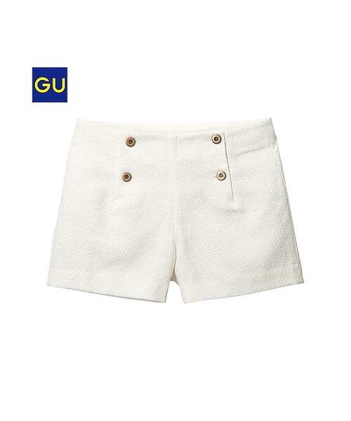GU(ジーユー)の「(GU)ジャカードショートパンツ(WOMEN ⁄ クロップドパンツ・ショートパンツ・レディース・OFF WHITE/CREAM/NAVY・M/L/XL/S)」の1枚目の写真