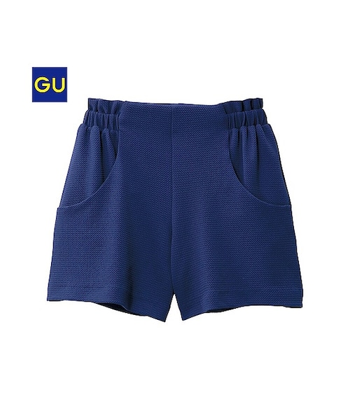 GU(ジーユー)の「(GU)ギャザーショートパンツ(WOMEN ⁄ ショートパンツ・クロップドパンツ・レディース・NAVY/BLACK/PINK・M/L/S)」の1枚目の写真