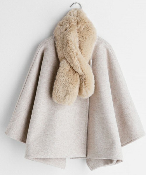 DHOLIC（ディーホリック）の「エコファー付ショートコート（ノーカラーコート・レディース・ダークブラウン/オートミール/ベージュ/ブラック・ONESIZE）」の2枚目の写真