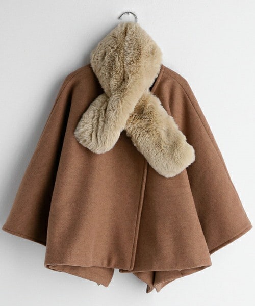 DHOLIC（ディーホリック）の「エコファー付ショートコート（ノーカラーコート・レディース・ダークブラウン/オートミール/ベージュ/ブラック・ONESIZE）」の4枚目の写真