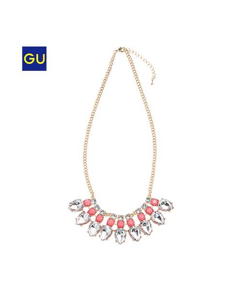GU（ジーユー）の「（GU）ＷＯＭＥＮティアドロップビジューネックレス（WOMEN ⁄ アクセサリー・レディース・BLACK/PINK/YELLOW・-）」の3枚目の写真
