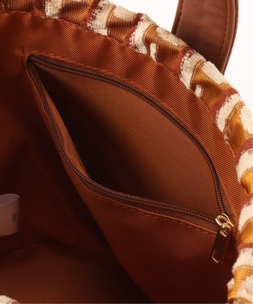 B.C STOCK（ベーセーストック）の「ステリックベロア巾着バッグ（バッグ・ブラウン/フリー/在庫あり）」の10枚目の写真