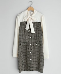 DHOLIC | ツイード配色ワンピース(ワンピース)