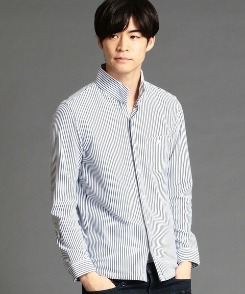 HIDEAWAYS NICOLE（ハイダウェイニコル）の「カノコストライプカットシャツ（シャツ/ブラウス・メンズ・その他/ホワイト/ブルー・46(M)）」の2枚目の写真