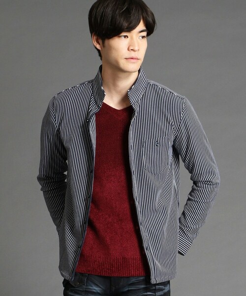 HIDEAWAYS NICOLE（ハイダウェイニコル）の「カノコストライプカットシャツ（シャツ/ブラウス・メンズ・その他/ホワイト/ブルー・46(M)）」の3枚目の写真