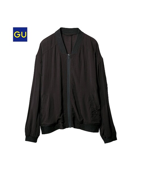 GU(ジーユー)の「(GU)ジップアップブルゾン(WOMEN ⁄ アウター・レディース・BLACK/BEIGE/OLIVE・L/M/S/XL)」の1枚目の写真