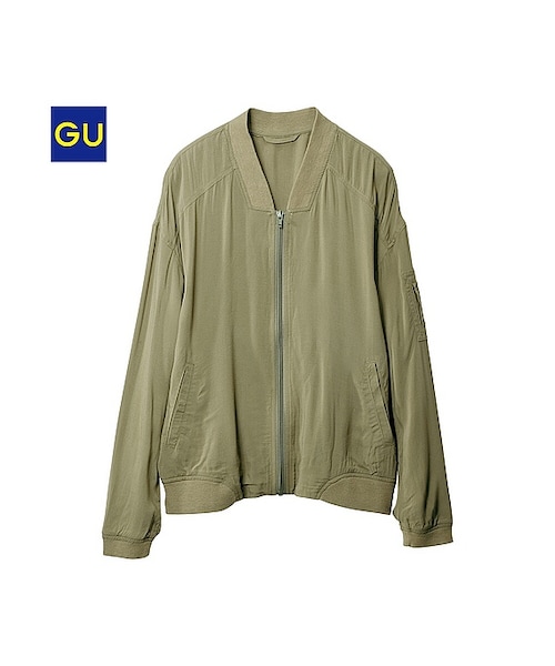 GU(ジーユー)の「(GU)ジップアップブルゾン(WOMEN ⁄ アウター・レディース・BLACK/BEIGE/OLIVE・L/M/S/XL)」の3枚目の写真