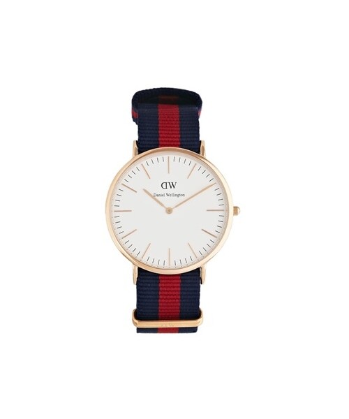 Daniel Wellington(ダニエルウェリントン)の「Daniel Wellington Oxford Rose Gold Canvas Strap Watch(アナログ腕時計・navyred)」の1枚目の写真
