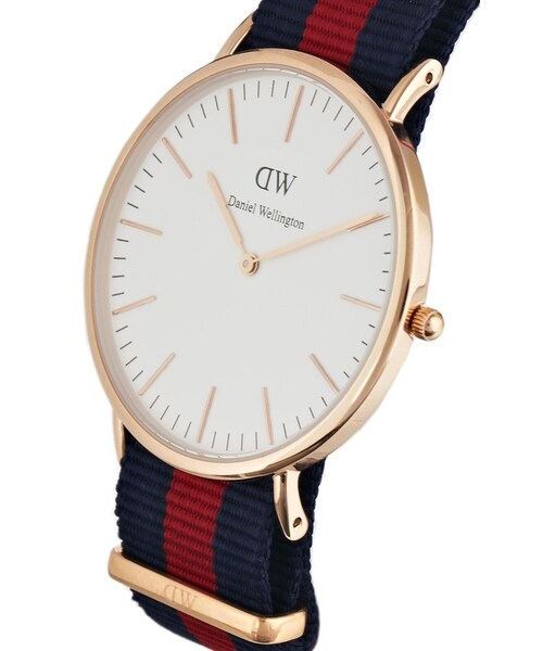 Daniel Wellington(ダニエルウェリントン)の「Daniel Wellington Oxford Rose Gold Canvas Strap Watch(アナログ腕時計・navyred)」の4枚目の写真
