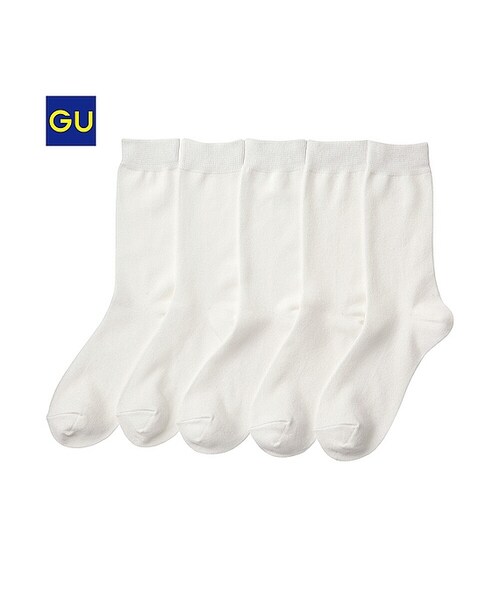 GU(ジーユー)の「(GU)クルーソックス(5足組)A1(WOMEN ⁄ ソックス・レディース・80/OFF WHITE・-)」の2枚目の写真