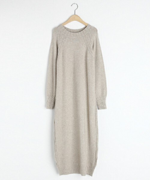 DHOLIC（ディーホリック）の「ラウンドニットワンピース（ワンピース・レディース・ブラック/レッド/ブラウン/ベージュ・FREE）」の3枚目の写真