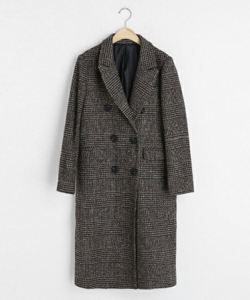 DHOLIC（ディーホリック）の「チェックロングコート（ダウンジャケット/コート・レディース・ベージュ/ブラウン/グリーン・FREE）」の2枚目の写真