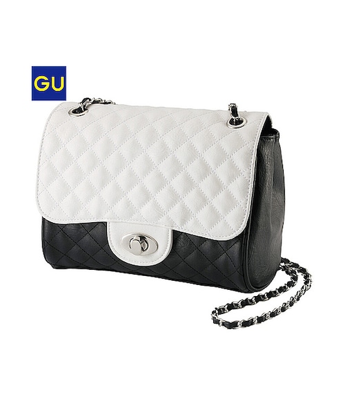 GU（ジーユー）の「（GU）ＷＯＭＥＮキルティングポシェット（WOMEN ⁄ バッグ・レディース・BLACK/WHITE・-）」の2枚目の写真