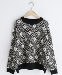 DHOLIC | フラワーダイヤパターンニット(ニット/セーター)