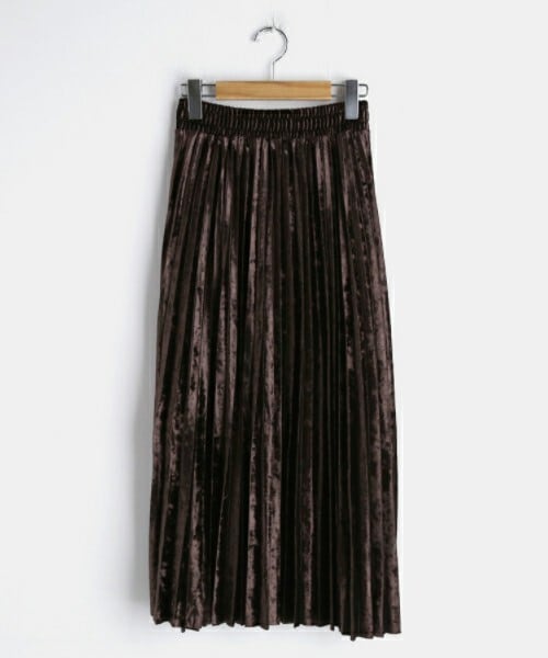 DHOLIC（ディーホリック）の「ベロアプリーツスカート（スカート・レディース・クリーム/ブラック/ブラウン・ONESIZE）」の3枚目の写真