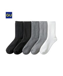 GU | （GU）無地クルーソックス（５足組）Ａ１(レッグウェア)