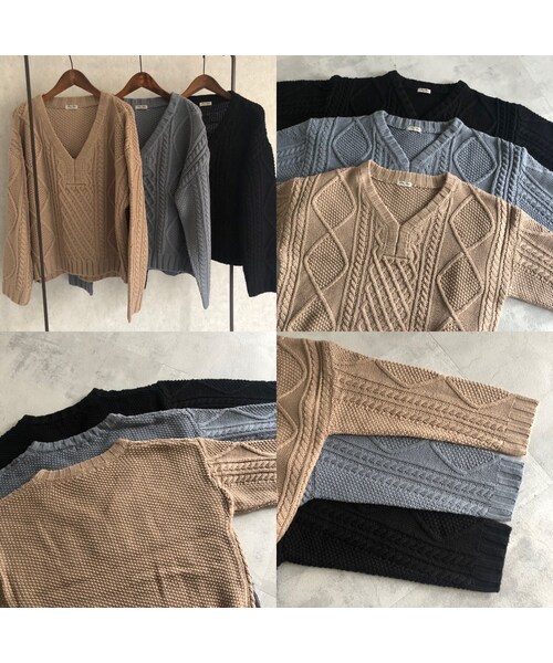 copine（コピン）の「大人可愛いニット！Vネックケーブル編みニット(3color)（ニット/セーター・レディース・その他）」の15枚目の写真