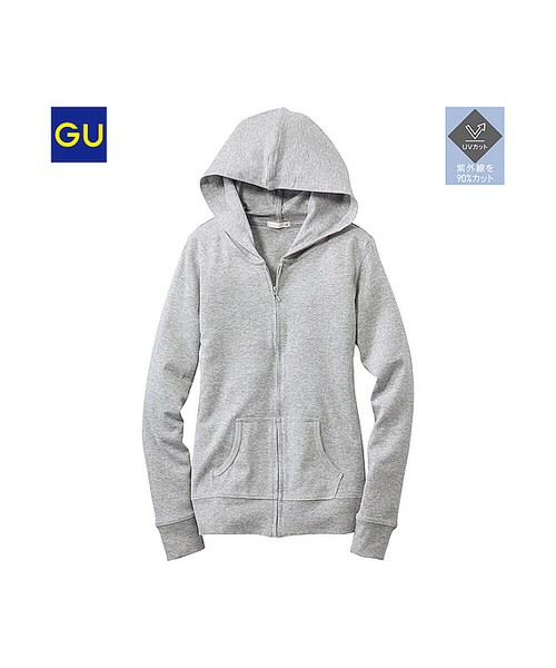 GU(ジーユー)の「(GU)フライスフルジップパーカ(長袖)(WOMEN ⁄ パーカ・カーディガン・レディース・BLACK/GRAY/YELLOW/PINK/NATURAL/GREEN/BLUE/WHITE・XL/S/L/M)」の3枚目の写真