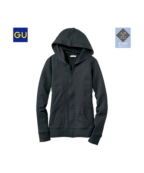 GU(ジーユー)の「(GU)フライスフルジップパーカ(長袖)(WOMEN ⁄ パーカ・カーディガン・レディース・BLACK/GRAY/YELLOW/PINK/NATURAL/GREEN/BLUE/WHITE・XL/S/L/M)」の1枚目の写真