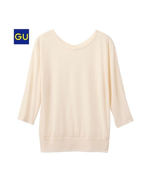 GU(ジーユー)の「(GU)ドルマンT(7分袖)(WOMEN ⁄ カットソー(Tシャツ)・レディース・OFF WHITE/BLUE/GRAY/BLACK/BEIGE・S/XL/L/M)」の1枚目の写真