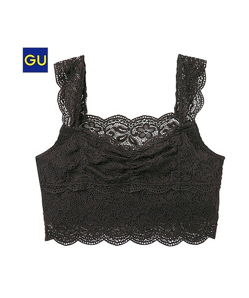 GU（ジーユー）の「（GU）レースビスチェ（WOMEN ⁄ タンクトップ・レディース・PINK/OFF WHITE/BLACK/YELLOW・S/M/L）」の3枚目の写真