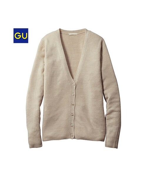 GU(ジーユー)の「(GU)カシミヤタッチVネックカーディガン(長袖)(WOMEN ⁄ パーカ・カーディガン・レディース・BLACK/GRAY/GREEN/PINK/BLUE/NATURAL・S/M/L/XL)」の6枚目の写真