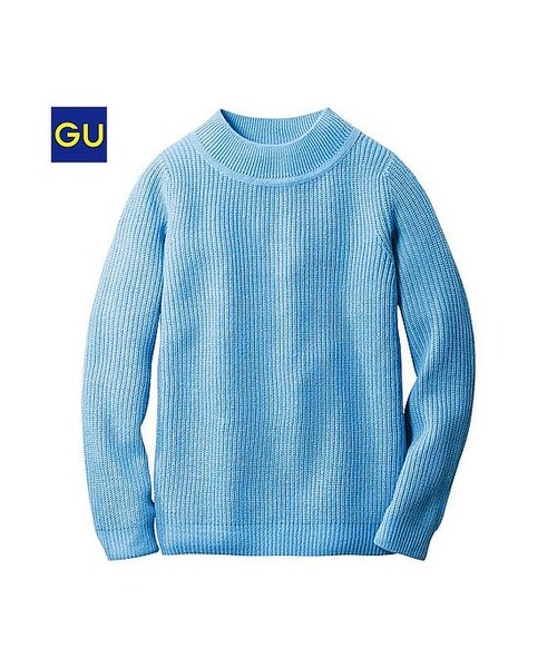 GU（ジーユー）の「（GU）ミニハイネックセーター（９分袖）（WOMEN ⁄ ニット・レディース・PINK/BLACK/OFF WHITE/LIGHT BLUE・S/L/M/XL）」の4枚目の写真