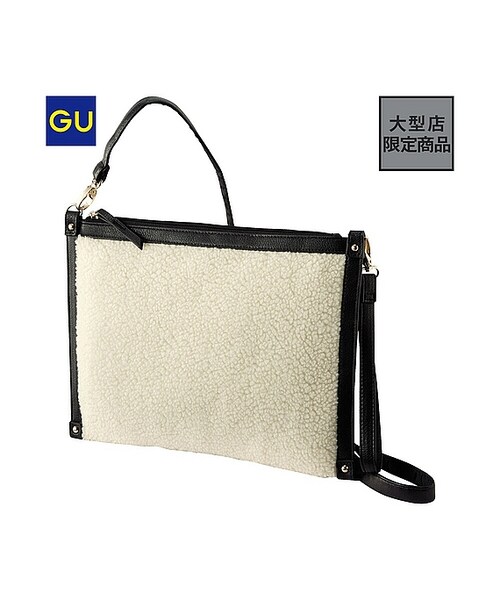 GU(ジーユー)の「(GU)WOMENボアクラッチショルダーバッグ(WOMEN ⁄ バッグ・レディース・ORANGE/BLACK・-)」の2枚目の写真