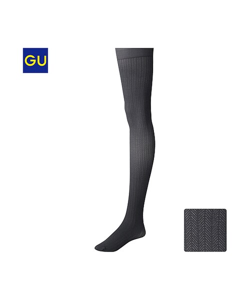 GU(ジーユー)の「(GU)ヘリンボーンカラータイツ(80デニール)(WOMEN ⁄ タイツ・レギンス・トレンカ・レディース・BLUE/BROWN/GRAY/DARK GREEN/RED/BLACK/DARK GRAY/WINE・-)」の4枚目の写真