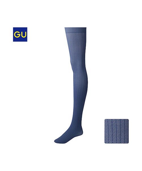 GU(ジーユー)の「(GU)ヘリンボーンカラータイツ(80デニール)(WOMEN ⁄ タイツ・レギンス・トレンカ・レディース・BLUE/BROWN/GRAY/DARK GREEN/RED/BLACK/DARK GRAY/WINE・-)」の1枚目の写真