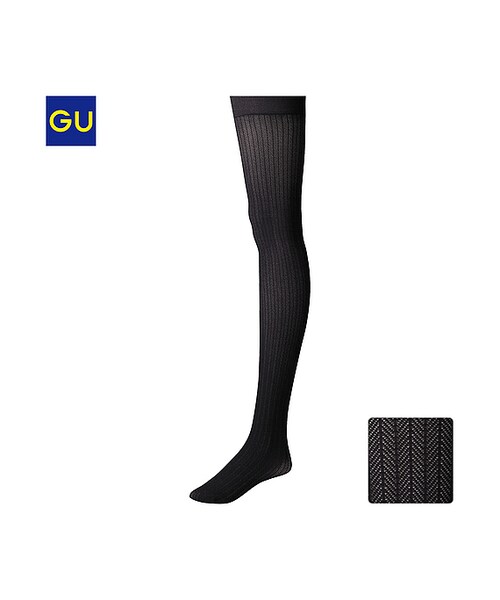 GU(ジーユー)の「(GU)ヘリンボーンカラータイツ(80デニール)(WOMEN ⁄ タイツ・レギンス・トレンカ・レディース・BLUE/BROWN/GRAY/DARK GREEN/RED/BLACK/DARK GRAY/WINE・-)」の2枚目の写真