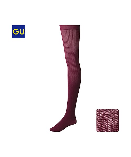 GU(ジーユー)の「(GU)ヘリンボーンカラータイツ(80デニール)(WOMEN ⁄ タイツ・レギンス・トレンカ・レディース・BLUE/BROWN/GRAY/DARK GREEN/RED/BLACK/DARK GRAY/WINE・-)」の8枚目の写真