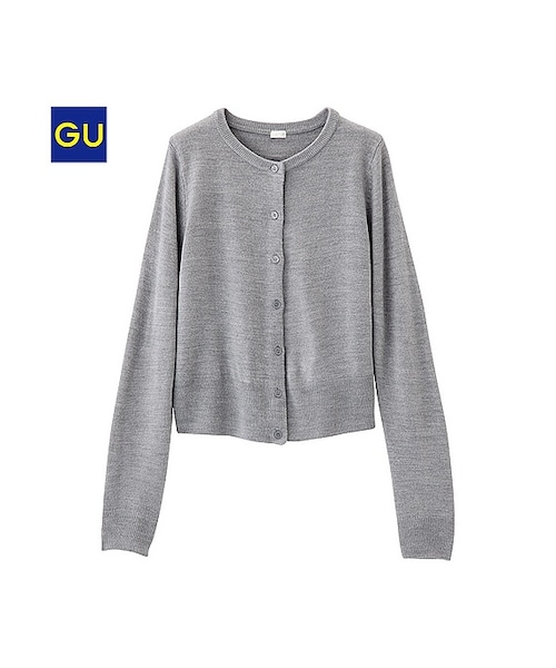 GU（ジーユー）の「（GU）カシミヤタッチコンパクトカーディガン（長袖）（WOMEN ⁄ パーカ・カーディガン・レディース・BLACK/GRAY/OFF WHITE/WINE・L/M/S/XL）」の3枚目の写真