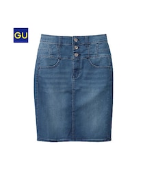 GU | （GU）ハイウエストデニムタイトスカート(スカート)