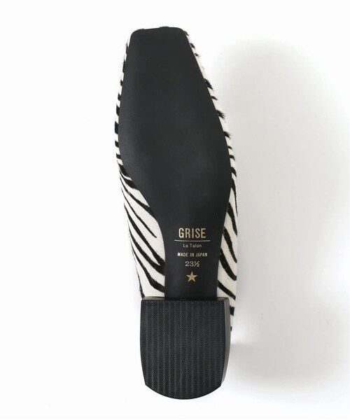 LE TALON（ルタロン）の「《予約》GRISE レザースクエアハイバンプフラットミュール（シューズ・ホワイト A/S/残り2点/M/在庫あり/L/残り3点/XL/在庫なし）」の7枚目の写真