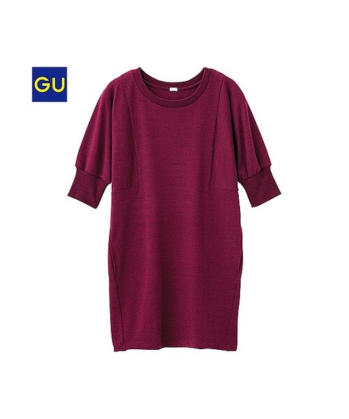 GU(ジーユー)の「(GU)ドルマンワンピース(5分袖)(WOMEN ⁄ ワンピース・レディース・WINE/GRAY/BLACK・S/XL/L/M)」の1枚目の写真