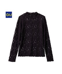 GU | （GU）レースハイネックＴ（長袖）(トップス)