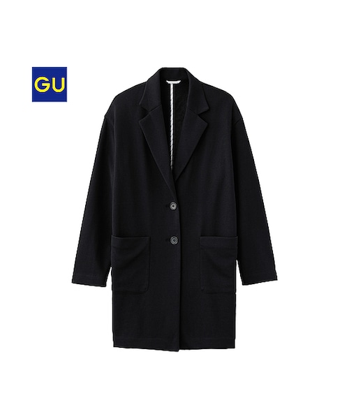 GU（ジーユー）の「（GU）カットソーチェスターコート（WOMEN ⁄ アウター・レディース・GRAY/BLACK・M/S/L/XL）」の2枚目の写真