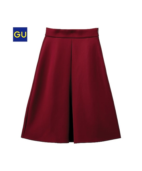 GU（ジーユー）の「（GU）ミディタックスカート（WOMEN ⁄ スカート・レディース・BLACK/RED・L/S/M）」の2枚目の写真