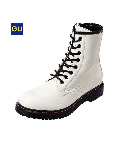 GU（ジーユー）の「（GU）ＷＯＭＥＮレースアップショートブーツ（WOMEN ⁄ シューズ・レディース・WINE/WHITE/BLACK・S/L/M）」の2枚目の写真