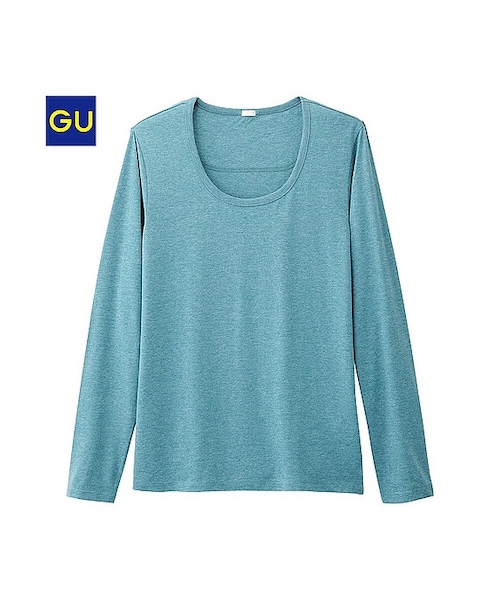 GU（ジーユー）の「（GU）ＵネックＴ（長袖）（MEN ⁄ カットソー・メンズ・WHITE/GRAY/DARK GRAY/BLACK/BLUE/PURPLE・S/M/L/XL）」の5枚目の写真