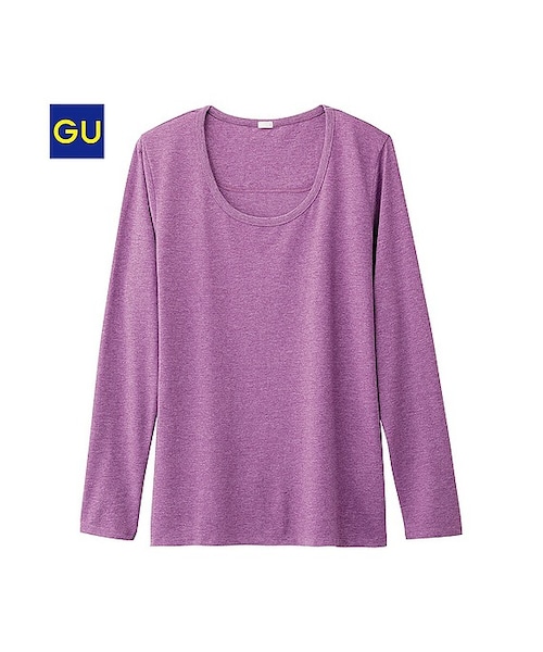 GU（ジーユー）の「（GU）ＵネックＴ（長袖）（MEN ⁄ カットソー・メンズ・WHITE/GRAY/DARK GRAY/BLACK/BLUE/PURPLE・S/M/L/XL）」の6枚目の写真