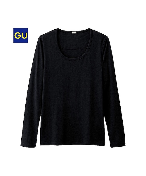GU（ジーユー）の「（GU）ＵネックＴ（長袖）（MEN ⁄ カットソー・メンズ・WHITE/GRAY/DARK GRAY/BLACK/BLUE/PURPLE・S/M/L/XL）」の3枚目の写真